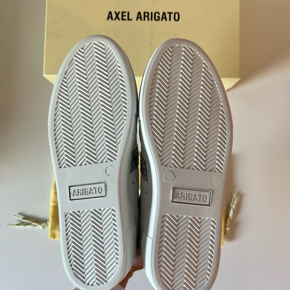 NWT Axel Arigato Detailed Platform Sneaker - White/Silver Glitter - EU 37 US 6.5 - Picture 16 of 16